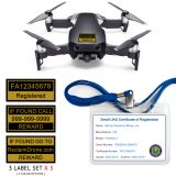 DJI Mavic Air (shown in Onyx Black) - FAA Identification Bundle, FAA Registration Number Labels and Registration ID Card for Commercial Pilots