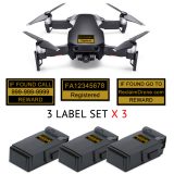 DJI Mavic Air FAA Registration number labels for drone and battery