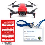 DJI Mavic Air (shown in Flame Red) - FAA Identification Bundle, FAA Registration Number Labels and Registration ID Card for Commercial Pilots