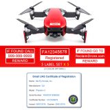DJI Mavic Air (shown in Flame Red) - FAA Identification Bundle, FAA Registration Number Labels and Registration ID Card for Commercial Pilots