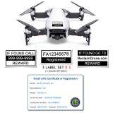 DJI Mavic Air (shown in White) - FAA Identification Bundle, FAA Registration Number Labels and Registration ID Card for Commercial Pilots