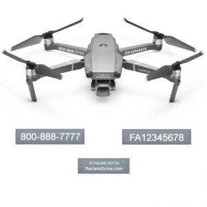 Mavic Pro 2 or Zoom FAA Certificate Registration labels for hobbyist drone pilots