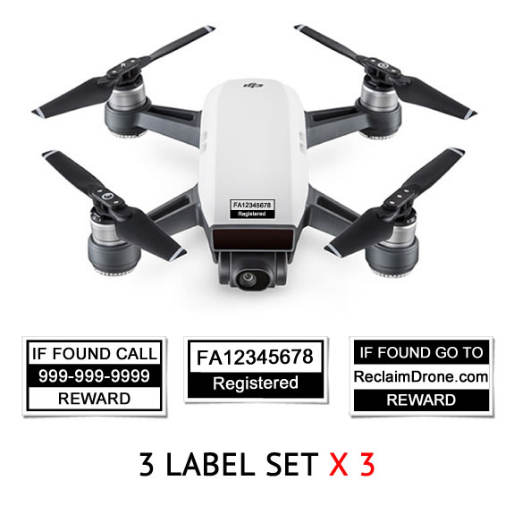 DJI Spark - White - with identification labels