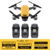 DJI Spark - Yellow- with multiple batteries all with identification labels