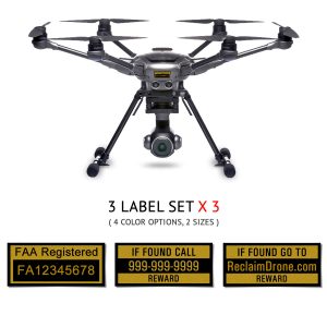 Yuneec Typhoon H FAA UAS Registration and phone number labels by Reclaimdrone.com