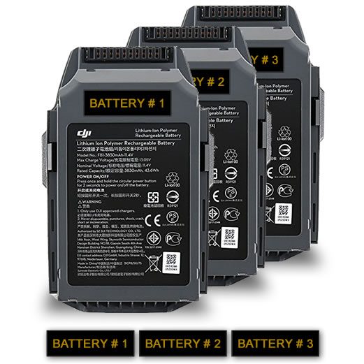 Battery labels for drone batteries