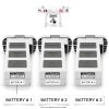 Drone battery labels on DJI Phantom batteries
