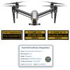 DJI Inspire 1 | 2 FAA Certificate Registration ID card and label bundle for commercial drone pilots