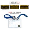 Universal drone FAA Certificate Registration ID card and label bundle for commercial drone pilots
