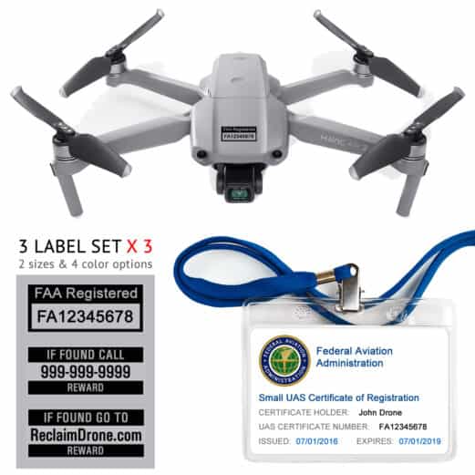 Mavic Air 2 - FAA Registration Hobbyist Bundle - FAA Labels, ID Card, Lanyard