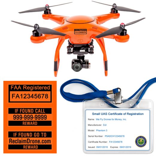 Autel X-Star FAA Certificate Registration ID card and label bundle for commercial drone pilots