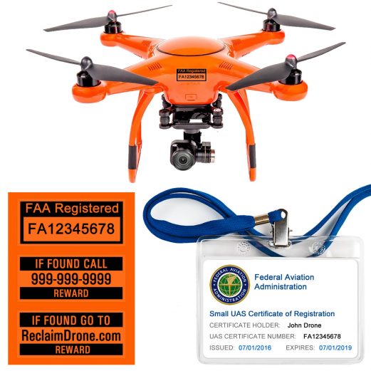 Autel X-Star FAA Certificate Registration ID card and label bundle for hobbyist drone pilots