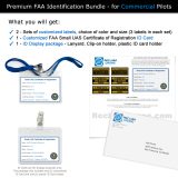 What you get is FAA Registration ID card and labels for commercial drone pilots