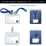 Lanyard and clip-on options for displaying FAA UAS Registration ID Card