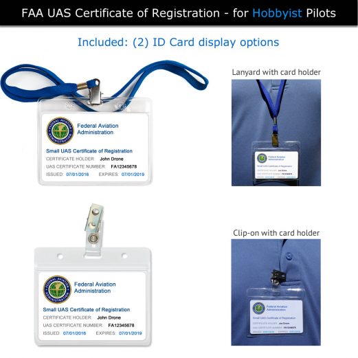 Premium Bundle – FAA Registration ID Card and Labels (3 sets), Display ...