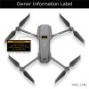 Drone owner information label, sticker, decal on Mavic 2 Pro