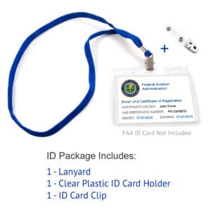 Drone ID Display Package - lanyard, ID card holder, clip