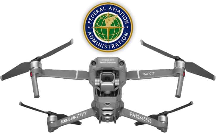 FAA Drone ID labels on DJI Mavic 2 Pro | Zoompx