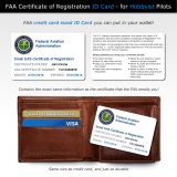 FAA UAS Certificate of Registration replica front and back side shown with wallet