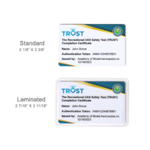 Laminated and non-laminated FAA TRUST cards