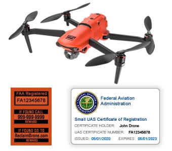 Autel Evo 2 - Bundle - FAA Registration Labels and Hobbyist FAA ID Card