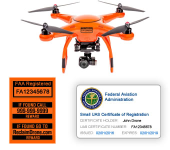 Autel X-Star FAA Certificate Registration ID card and label bundle for hobbyist drone pilots