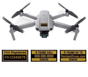 Mavic Air 2 drone FAA registration labels