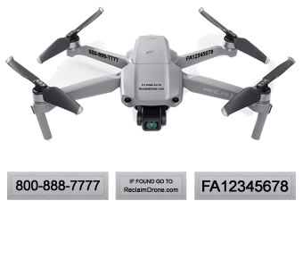 Mavic Air 2 drone FAA registration labels