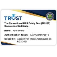 TRUST - Recreational UAS Safety Test Completion Certificate