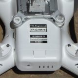 Drone labels applied to DJI Phantom drone