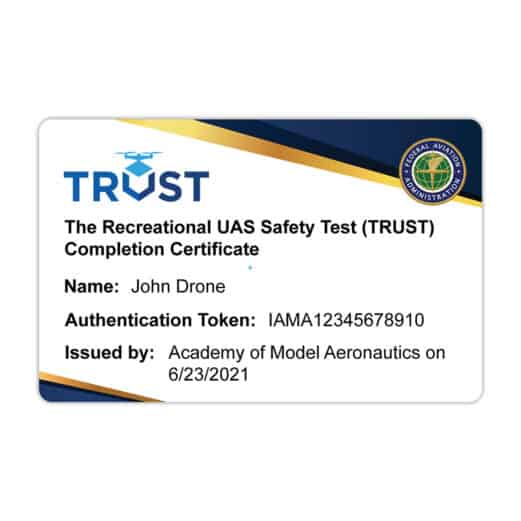 TRUST - Recreational UAS Safety Test Completion Certificate
