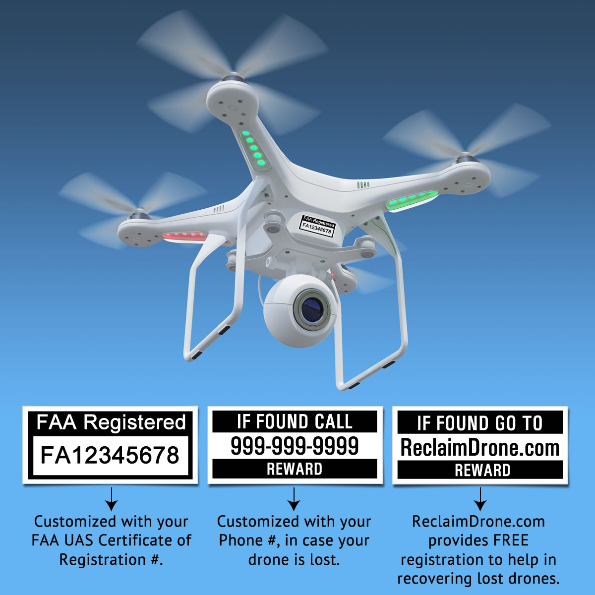 number labels drone faa registration label uas phone